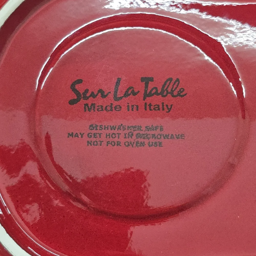 Rare Sur La Tab Breakfast Tray/Plates Red Santa Plate Made in Italy 12” Platter